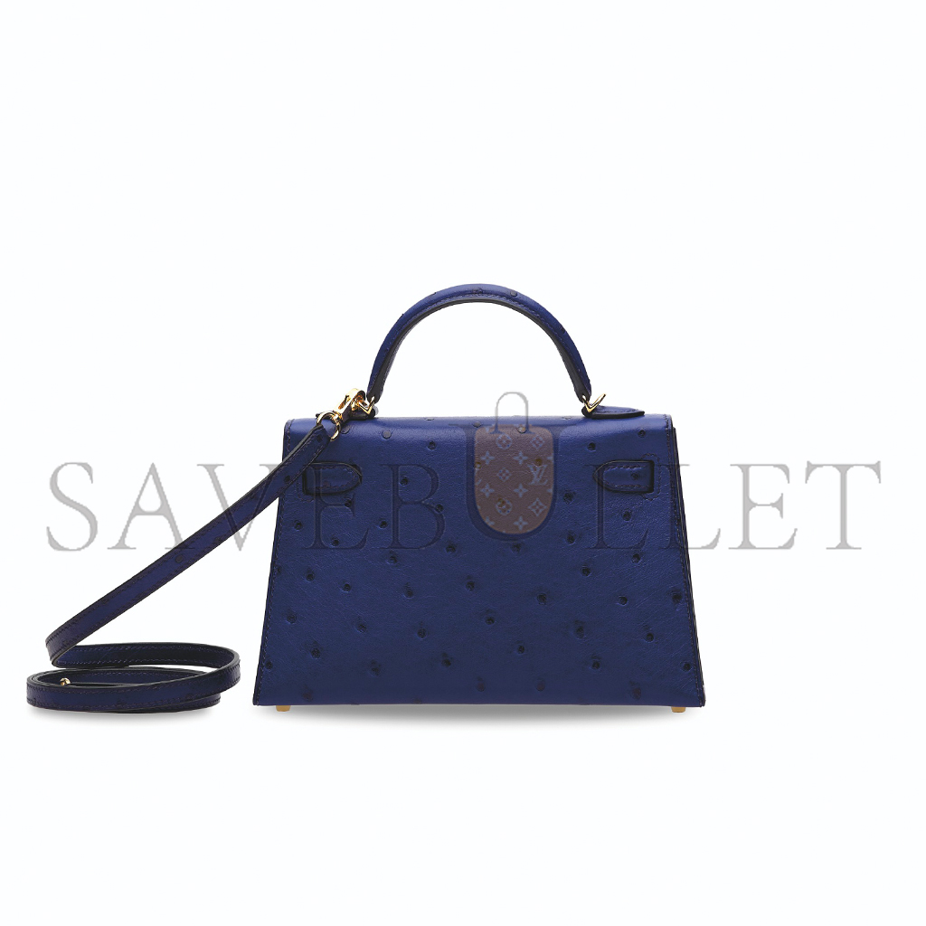 H**mes master ostrich mini kelly 20 ii with gold hardware (19*12*5.5cm)